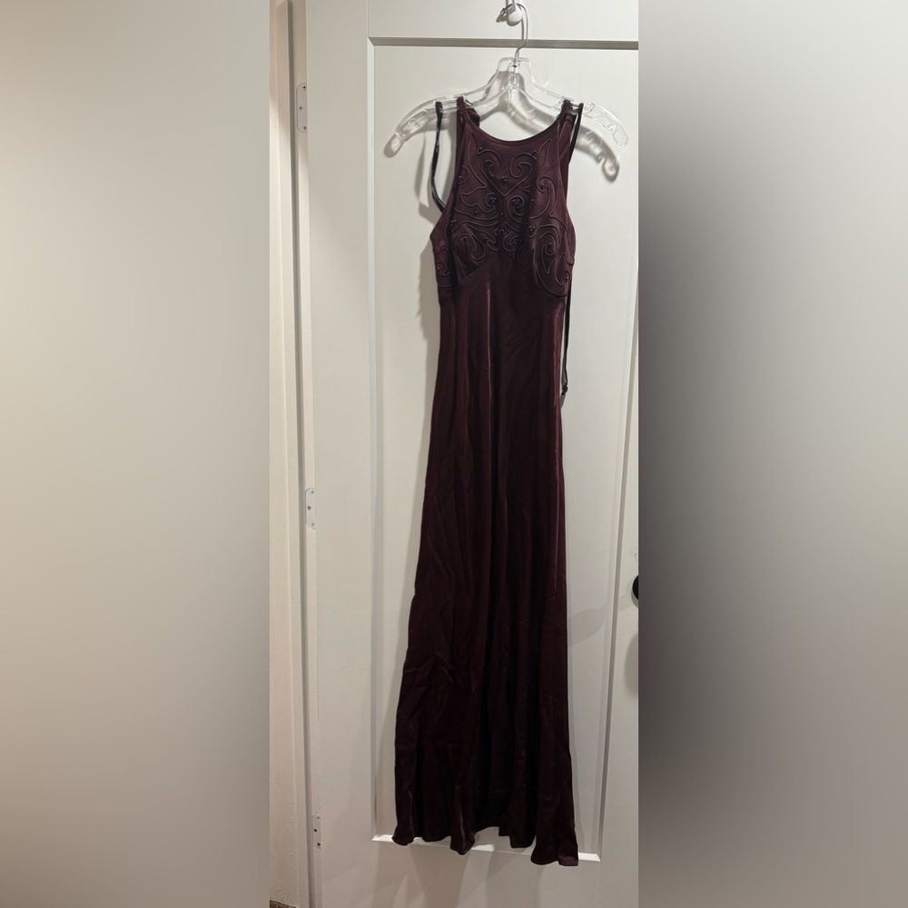 Vtg 90’s Y2K Zum Zum Burgundy evening gown with beaded and embroidered Size‎ 3-4